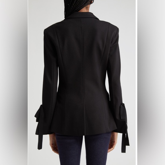 Cinq à Sept Lou Bow Sleeve Ponte Blazer size 6 in Black - Picture 4 of 4